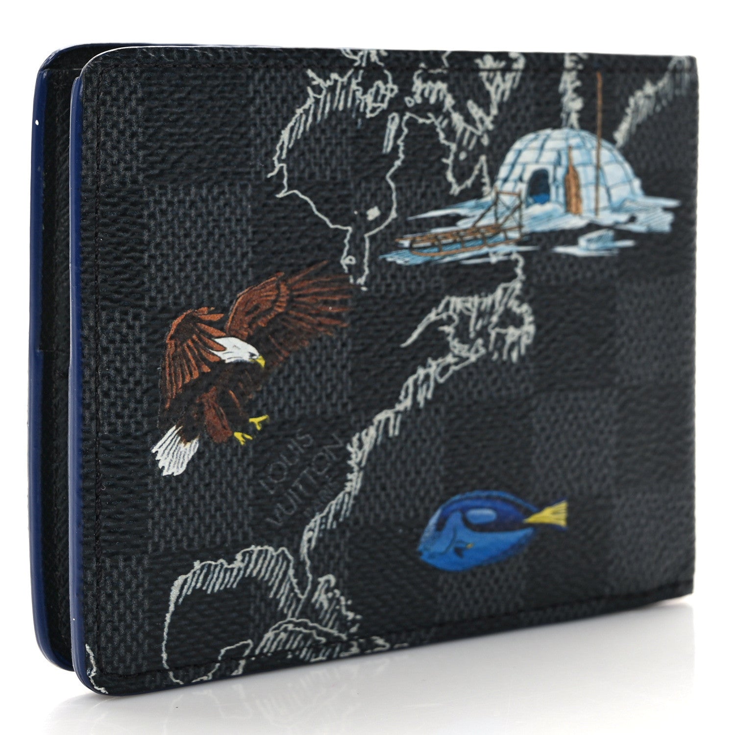 Louis Vuitton Damier Graphite World Map Slender Wallet 3 of 9