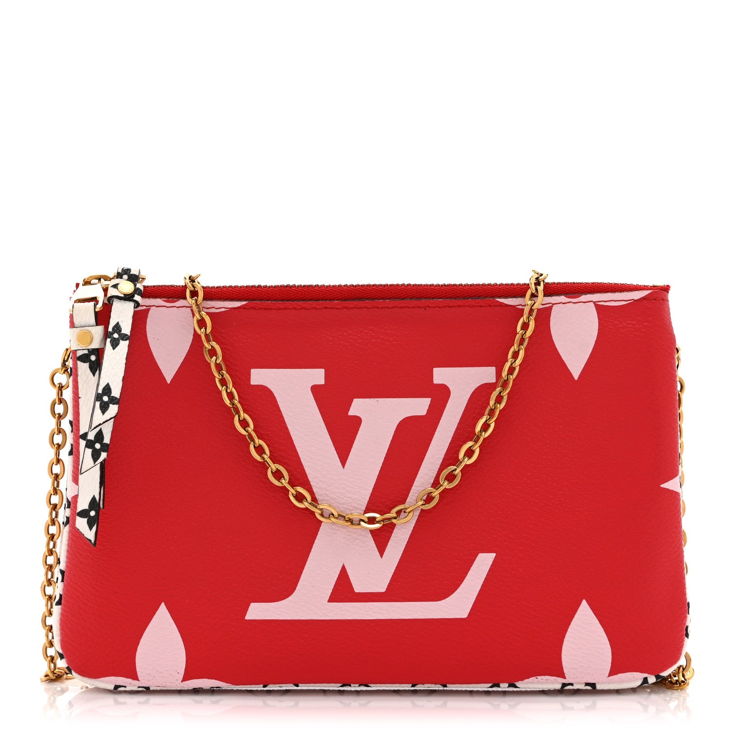 Louis Vuitton Monogram Giant Double Zip Pochette Rouge 1 of 11