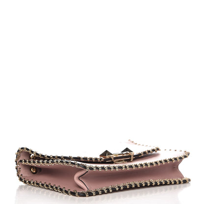 Valentino Garavani Vitello Groumette Small Rockstud Demilune Shoulder Bag Lipstick 4 of 11