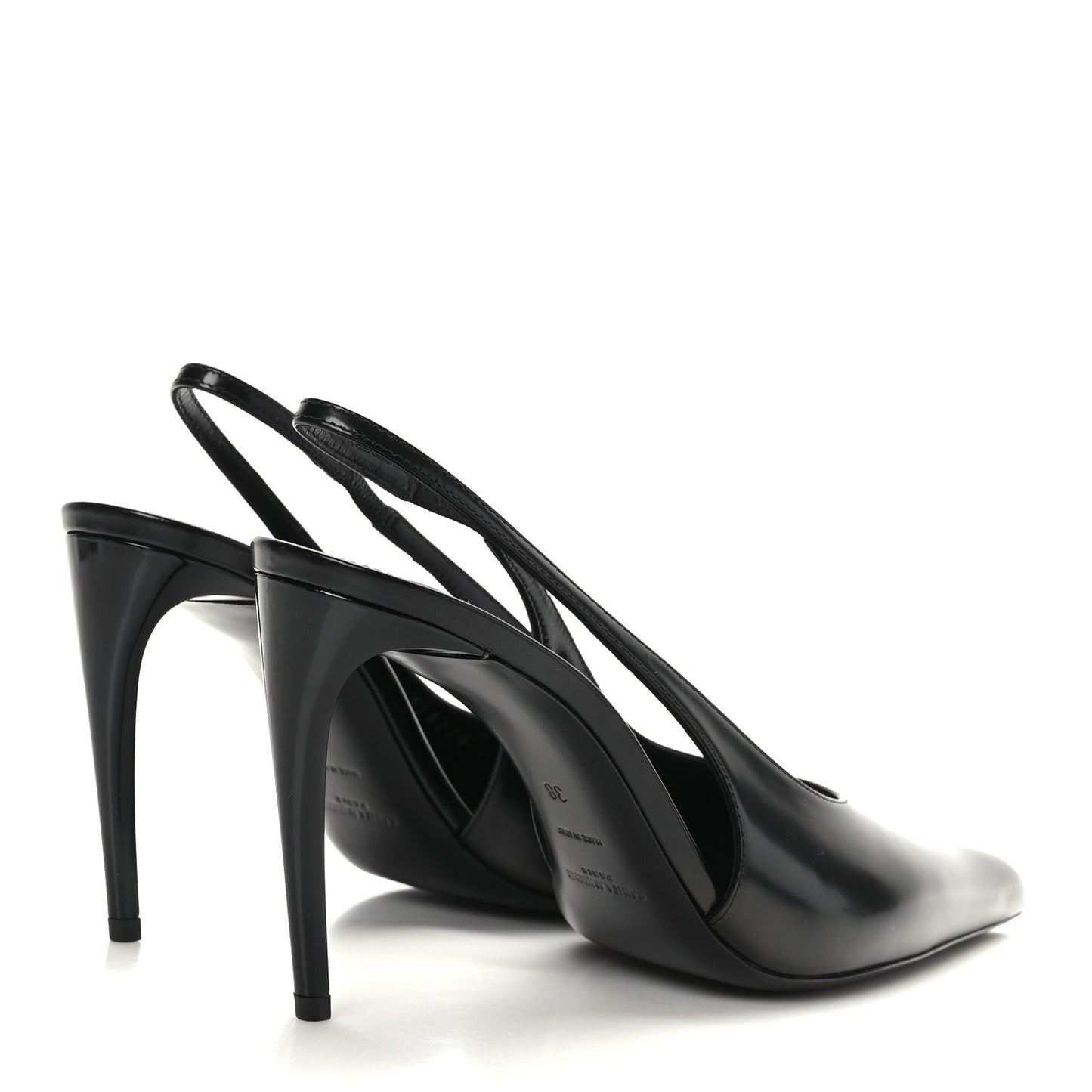 Patent Calfskin Slingback Kendall 90 Pumps 38 Black