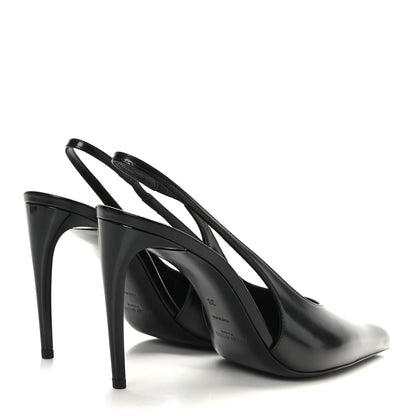 Saint Laurent Patent Calfskin Slingback Kendall 90 Pumps 38 Black 4 of 8