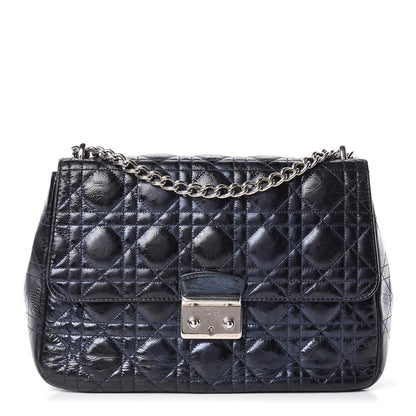 Christian Dior Metallic Calfskin Large Miss Dior Flap Marine 1 of 12