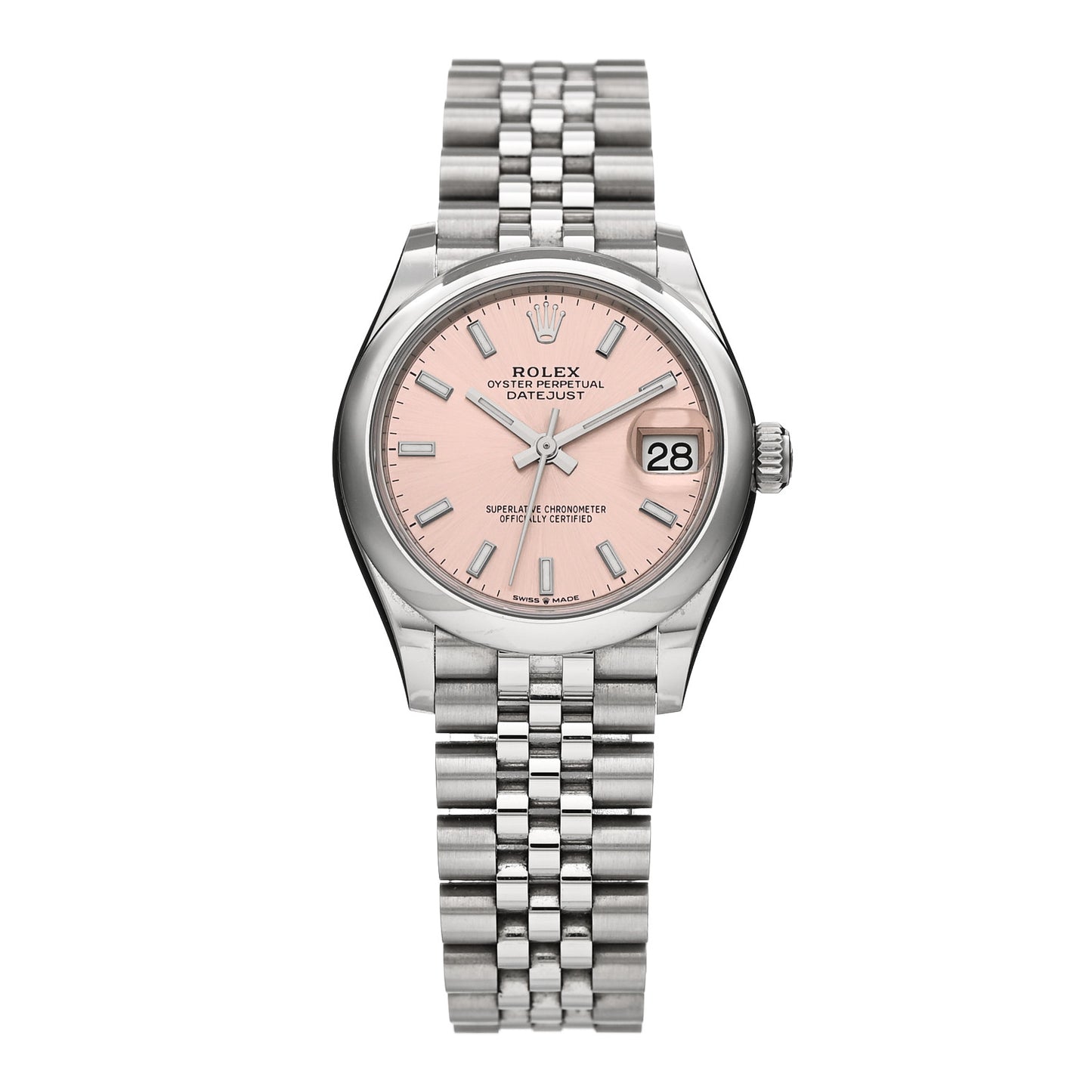 Stainless Steel 31mm Oyster Perpetual Datejust Watch Pink 278240
