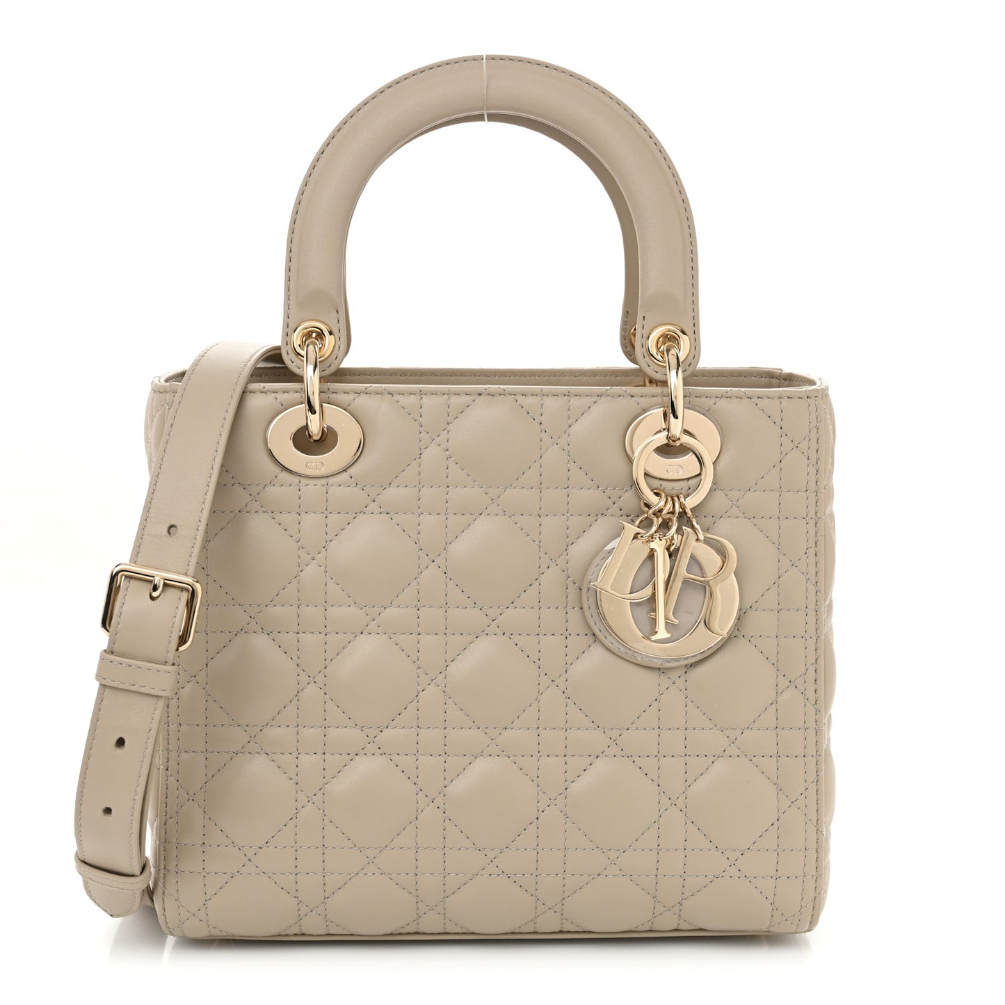 Lambskin Cannage Medium Lady Dior Sand