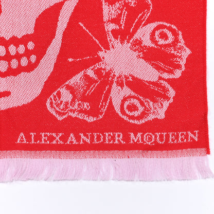 Alexander McQueen Wool Oversized Metamorphosis Scarf Red 6 of 8