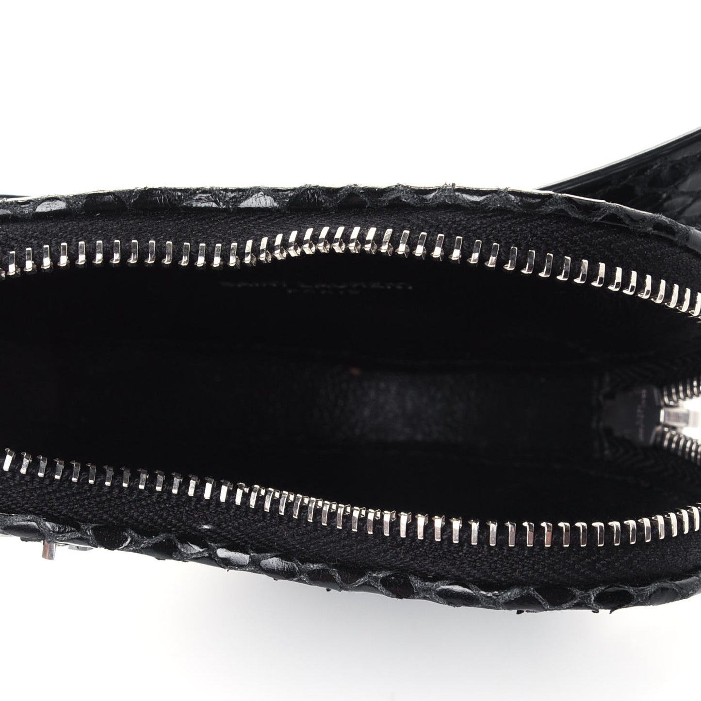Calfskin Snakeskin Embossed Love Heart Belt Bag 90 36 Black