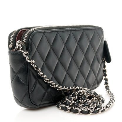 Chanel Lambskin Quilted Small Clutch With Chain Black 3 of 10