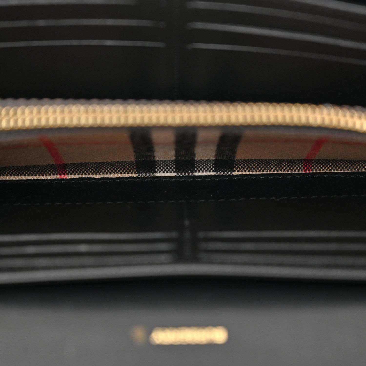 Burberry Calfskin Vintage Check Hannah Wallet with Detachable Strap Black 5 of 11