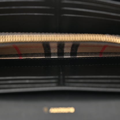 Burberry Calfskin Vintage Check Hannah Wallet with Detachable Strap Black 5 of 11