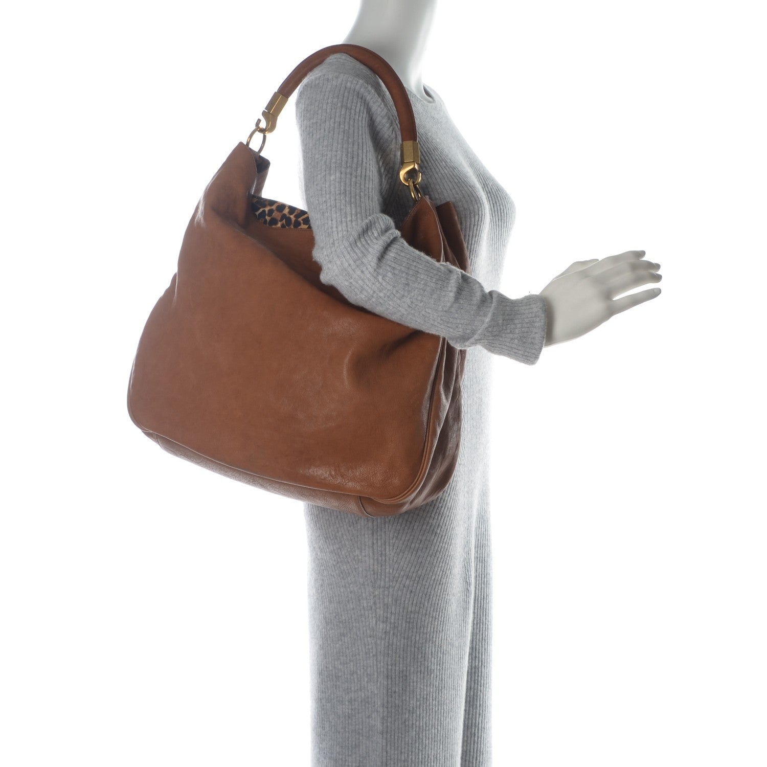 Saint Laurent Sheepskin Large Roady Hobo Brown 2 of 8