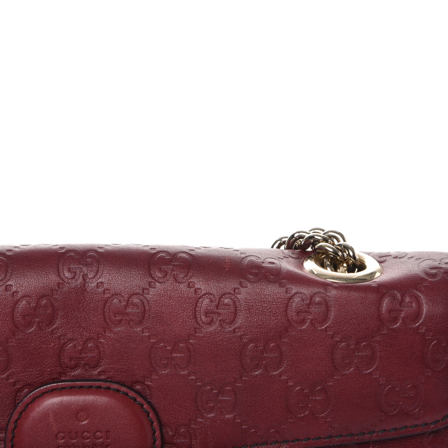 Gucci Soft Guccissima Medium Emily Chain Shoulder Bag Classic Ruby 9 of 12