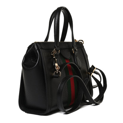 Gucci Textured Calfskin Web Small Ophidia Tote Bag Black 3 of 14