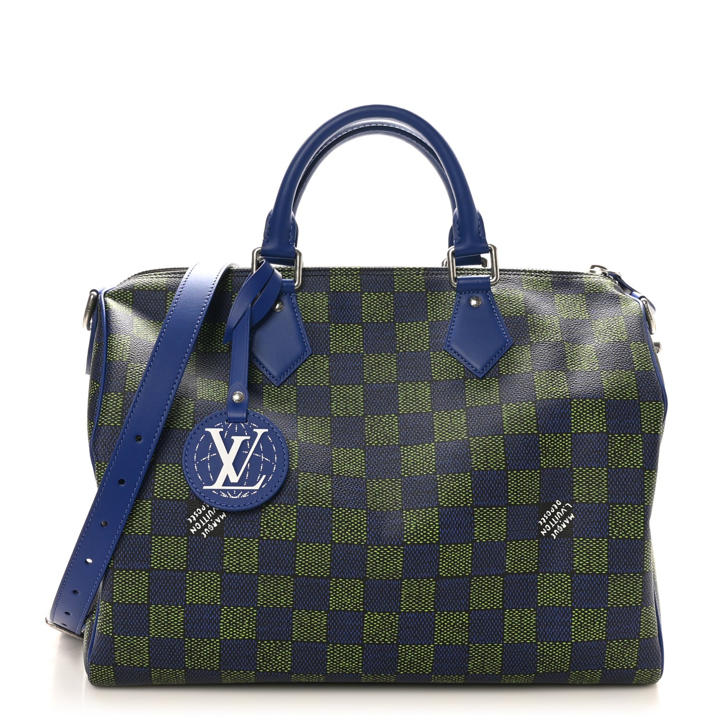 Damier Heritage Speedy Bandouliere 40 Blue Green