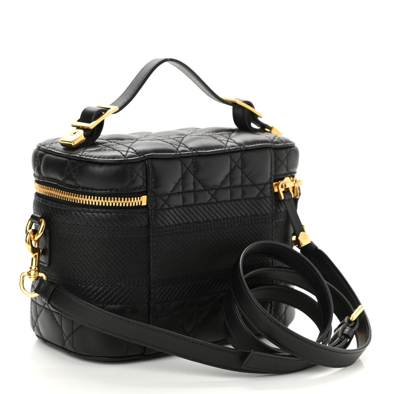 Christian Dior Lambskin Cannage Small Diortravel Vanity Case Black 3 of 7