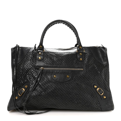 Balenciaga Agneau Laser Cut Cross Classic Gold Hardware Work Grey 1 of 11
