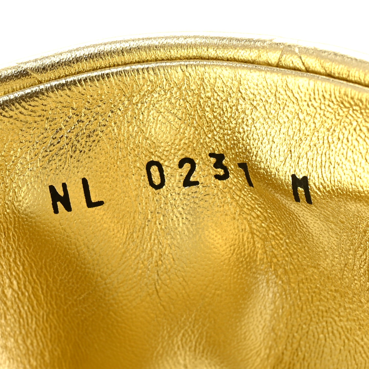 Metallic Lambskin Embossed Monogram Revival Flat Mules 38 Gold