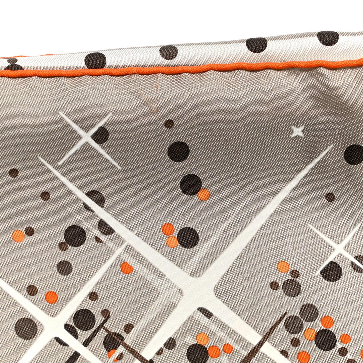 Silk Magic Kelly Scarf 90 Sepia White Orange