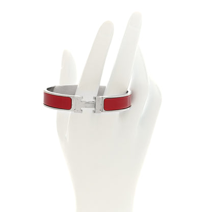 Hermes Enamel Narrow Clic Clac H Bracelet GM Rouge Vif 2 of 4