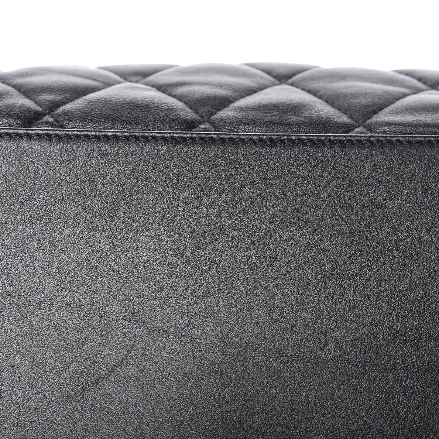 Calfskin Quilted Large Soft Elegance Tote Black