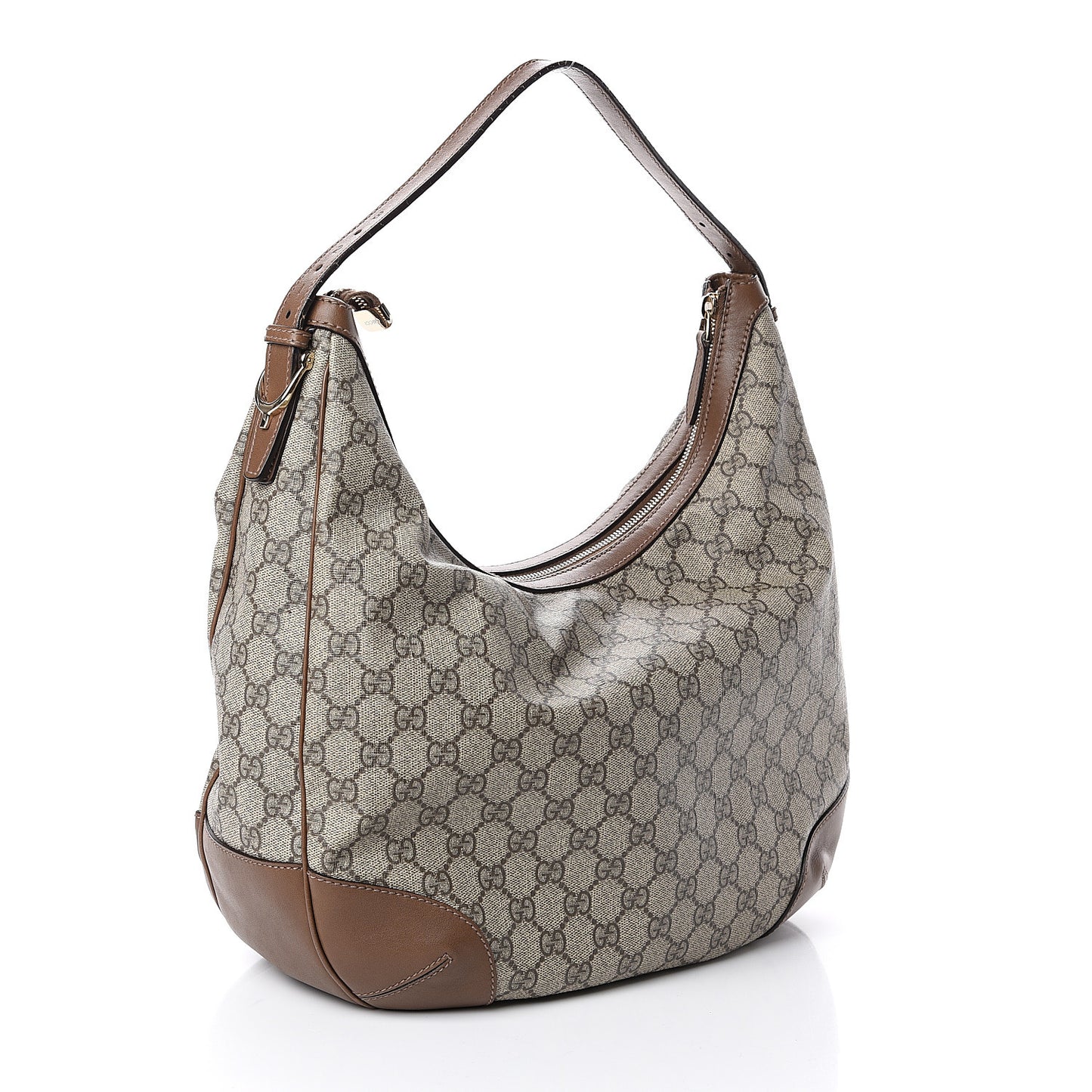 GG Supreme Monogram Margaux Calfskin Medium Nice Hobo Beige Ebony Acero