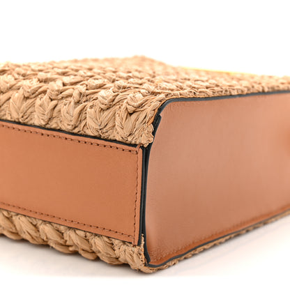 Valentino Garavani Raffia Calfskin Vlogo Top Handle Bag Naturale Light Brown 8 of 10