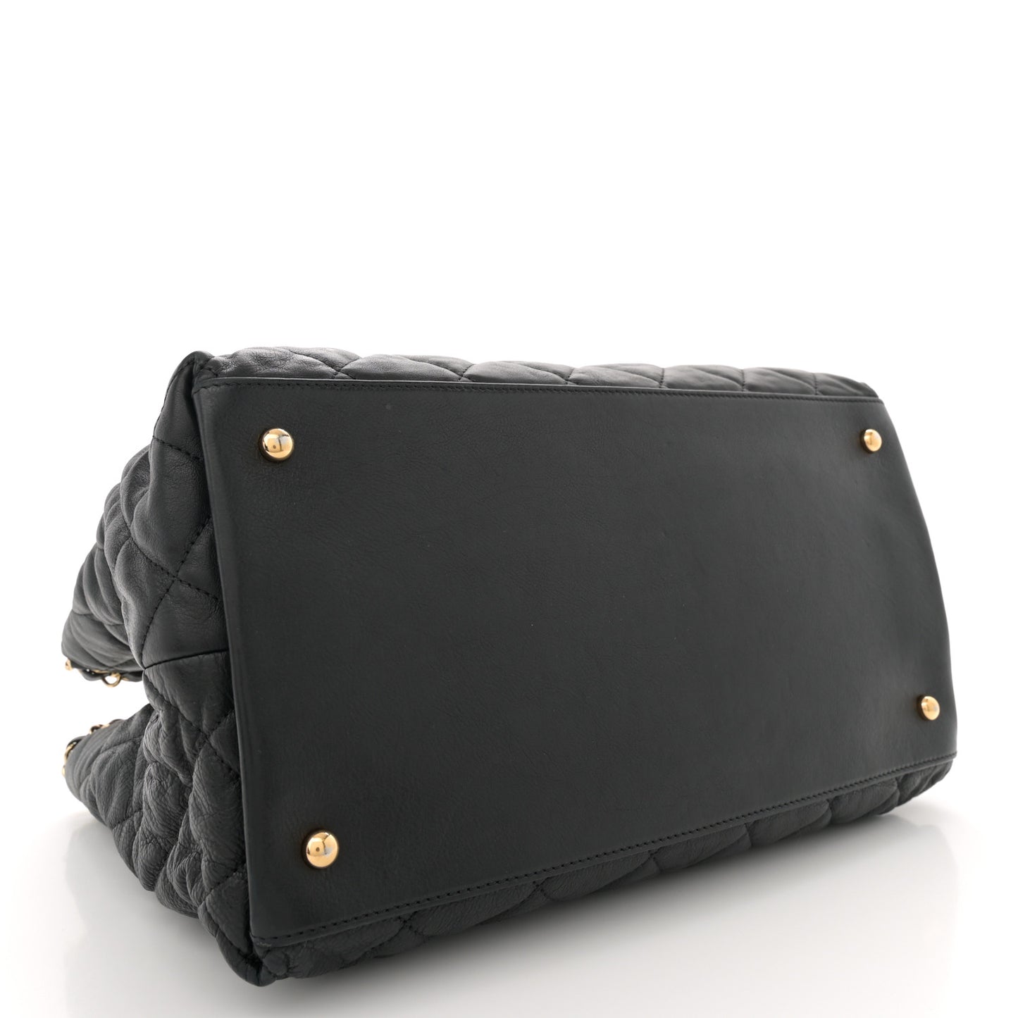 Calfskin Quilted Small Chain Me Tote Black