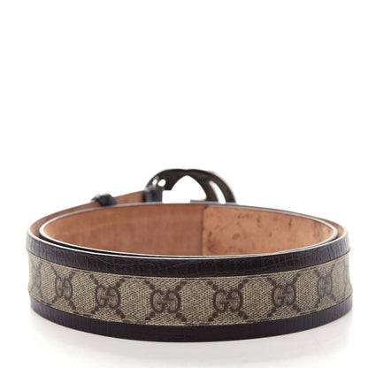 Gucci GG Supreme Monogram Niagara Lux Calfskin Interlocking G 40mm Belt 95 38 Beige Ebony Cocoa 2 of 7