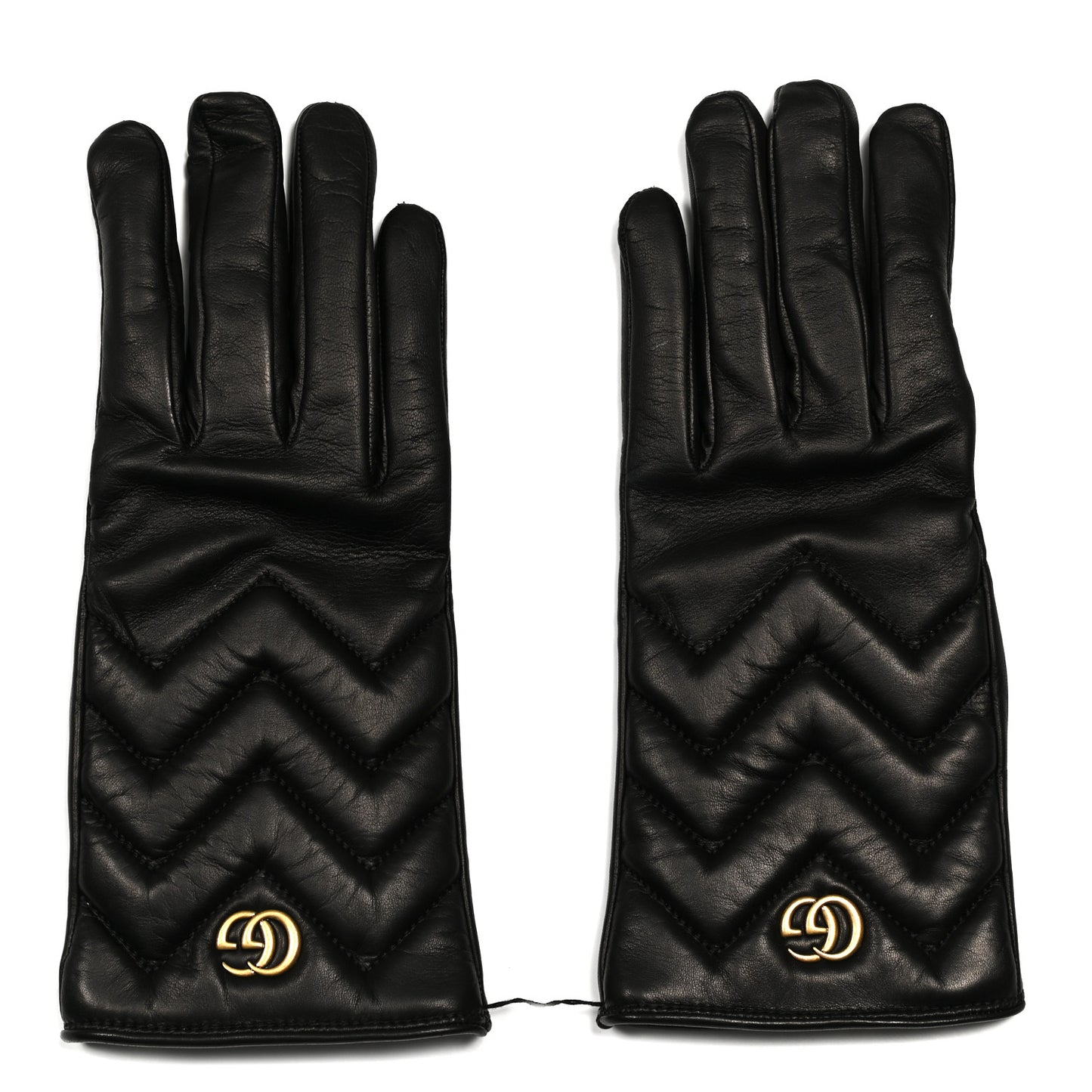 Lambskin Matelasse Marmont Gloves L Black