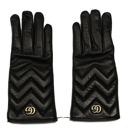 Gucci Lambskin Matelasse Marmont Gloves L Black 1 of 4