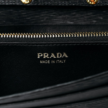 Prada Vitello Move Metal Oro Chain Wallet Black 6 of 8