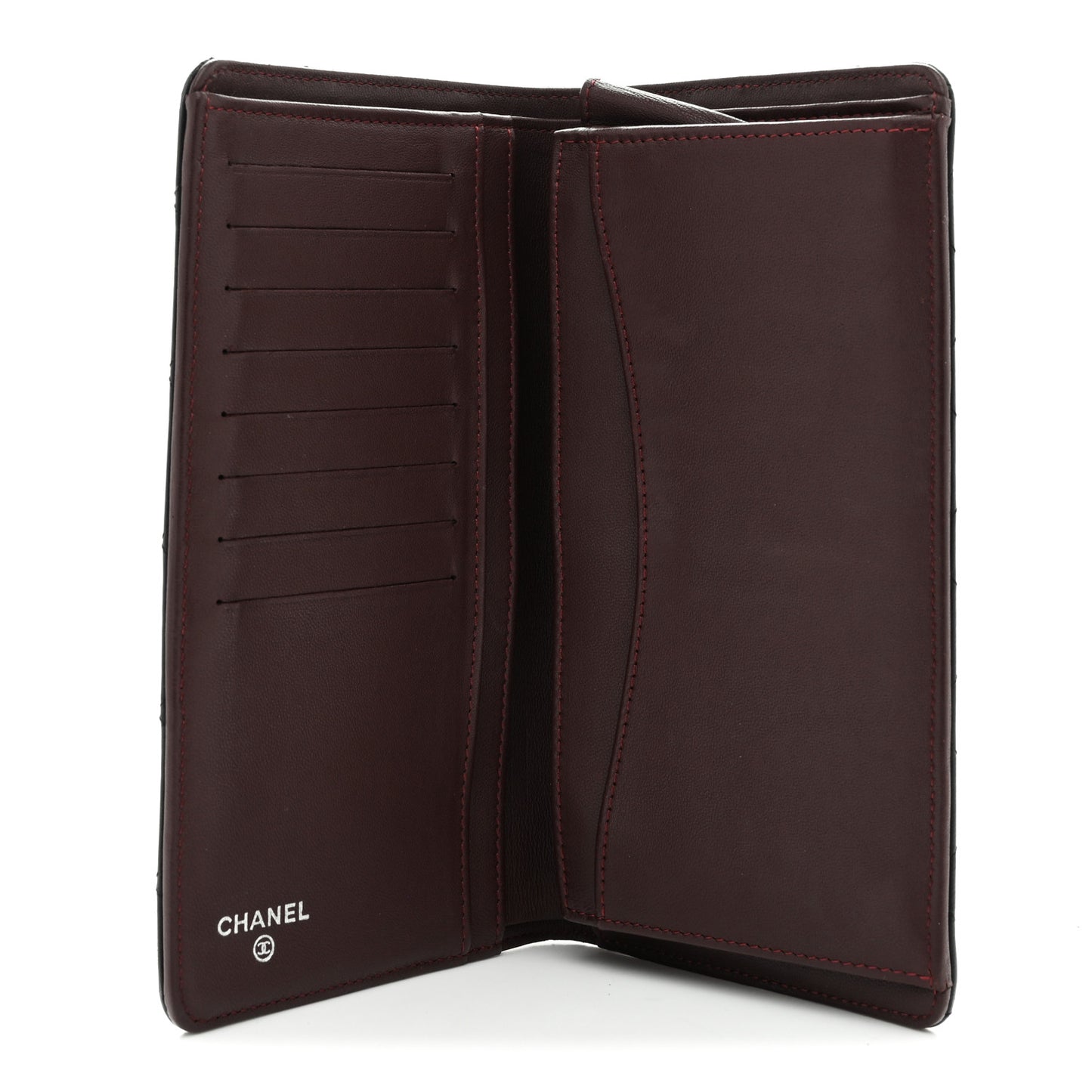 Lambskin Quilted Yen Wallet Black