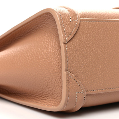 Celine Drummed Calfskin Nano Luggage Desert Rose 10 of 11