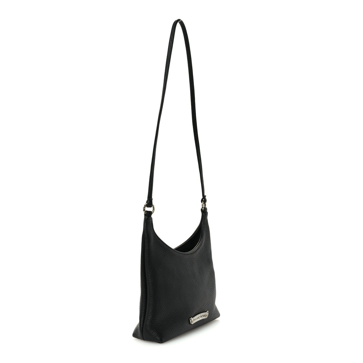 Grained Calfskin Viv Dagger Hobo Bag Black