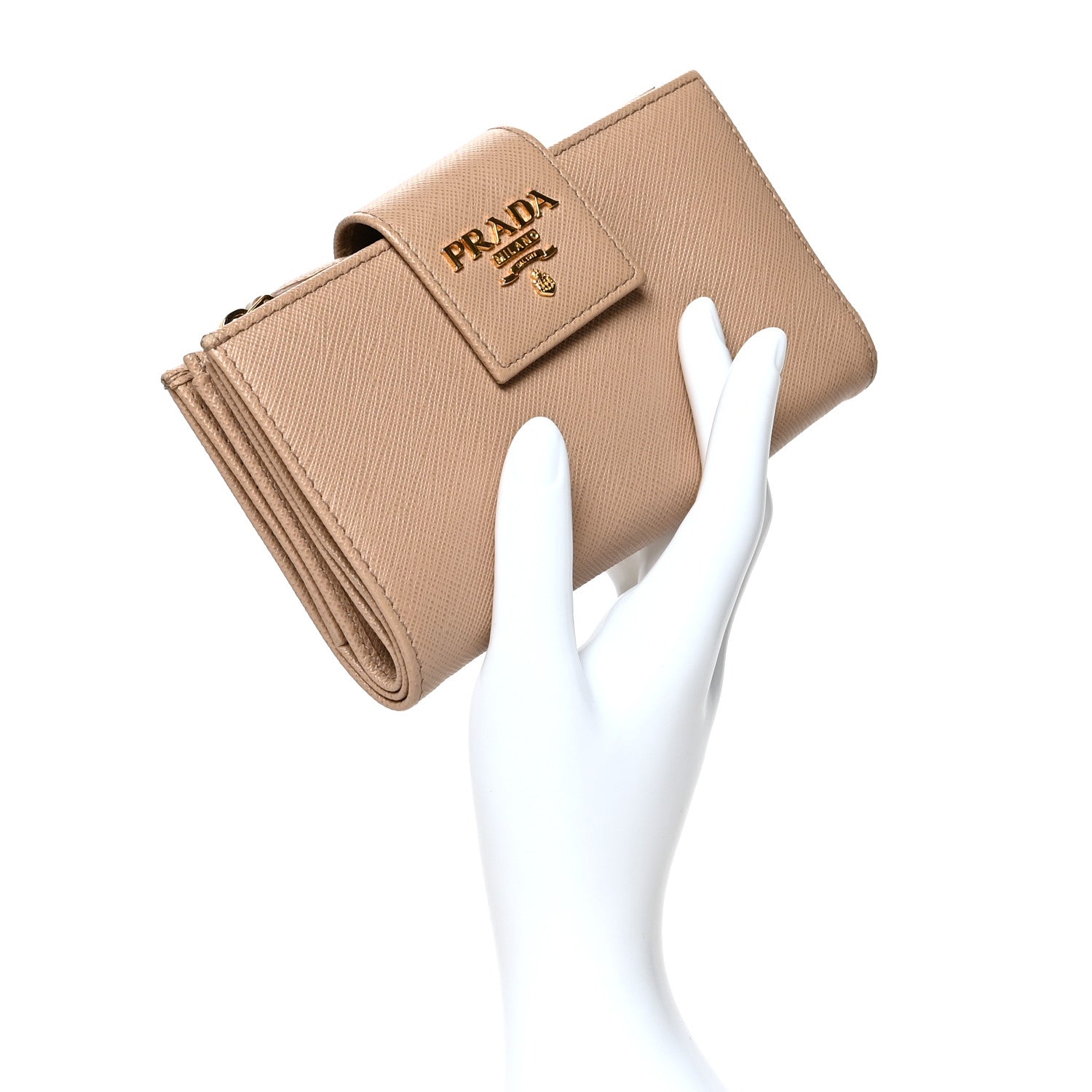 Prada Saffiano Metal Tab Wallet Cammeo 2 of 11