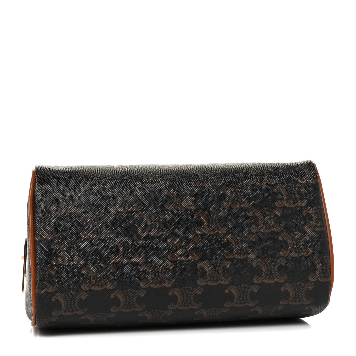 Triomphe Canvas Calfskin Small Boston Bag Tan