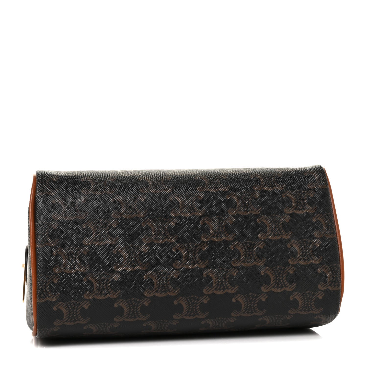Celine Triomphe Canvas Calfskin Small Boston Bag Tan 4 of 8