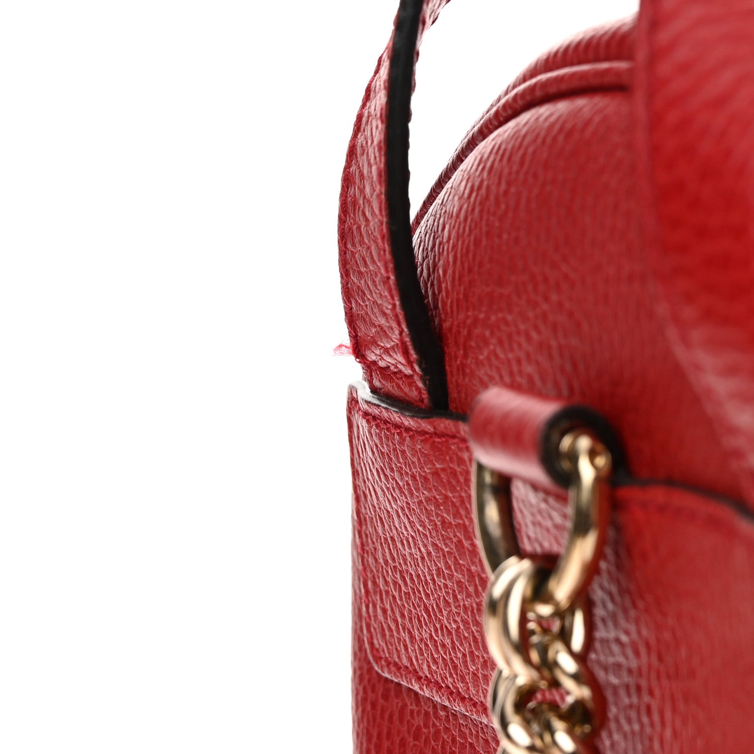 Gucci Pebbled Calfskin Soho Chain Backpack Hibiscus Red 13 of 15