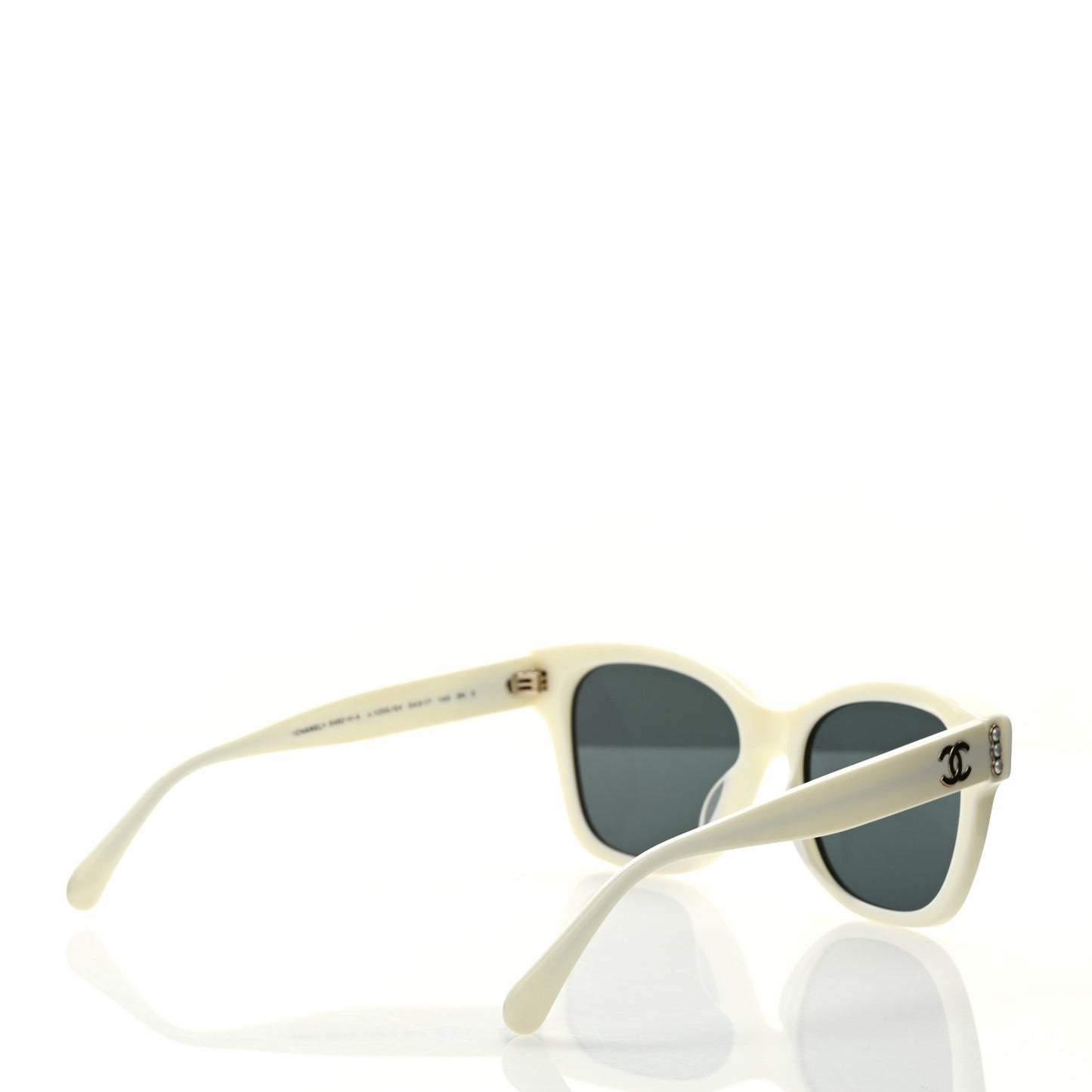 Acetate Polarized Pearl CC Square Sunglasses 5482-H-A White White