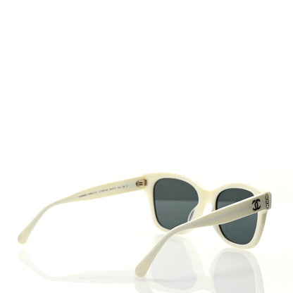 Chanel Acetate Polarized Pearl CC Square Sunglasses 5482-H-A White White 4 of 8