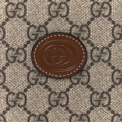 Gucci GG Supreme Monogram Azalea Calfskin Retro Interlocking G Passport Case Beige Red 9 of 11