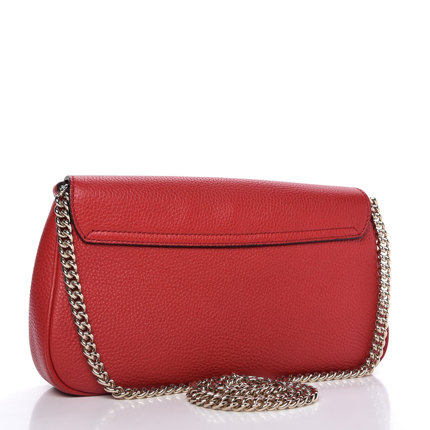 Gucci Pebbled Calfskin Medium Soho Flap Crossbody Vibrant Red 3 of 10
