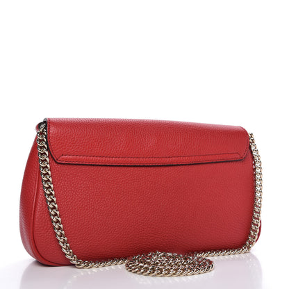 Gucci Pebbled Calfskin Medium Soho Flap Crossbody Vibrant Red 3 of 10