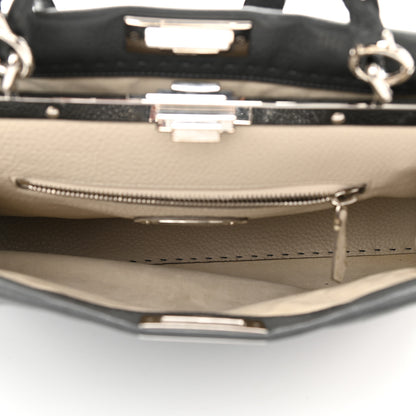 Fendi Cuoio Romano Selleria Bi-Color Large Peekaboo Iconic Satchel Asfalto Latte 6 of 9