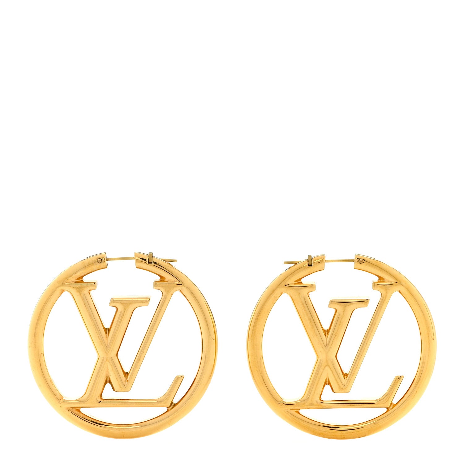 Louis Vuitton Metal Louise Hoop Earrings Gold 1 of 5