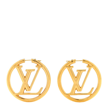 Louis Vuitton Metal Louise Hoop Earrings Gold 1 of 5