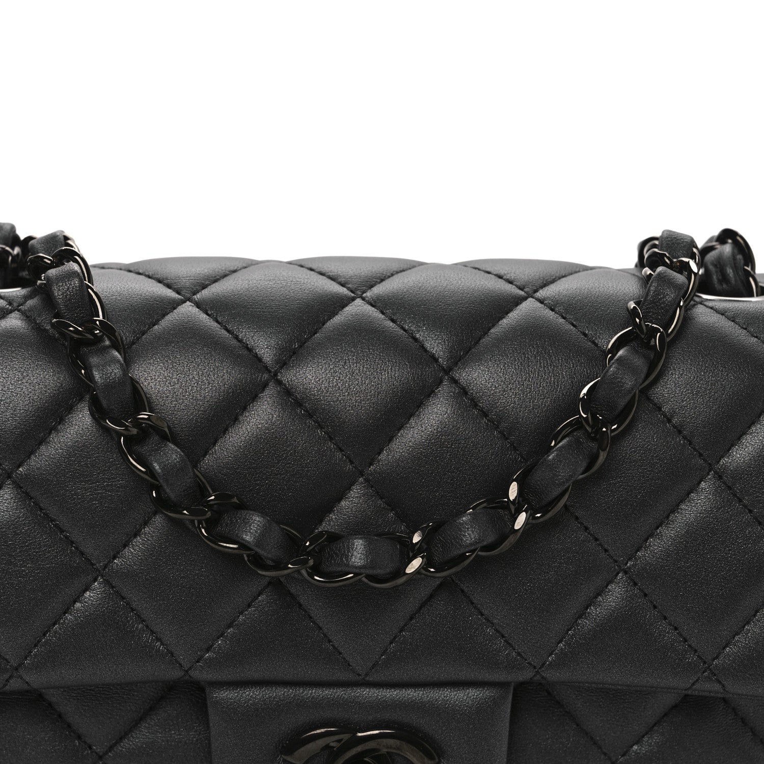 Chanel Lambskin Quilted Mini Rectangular Flap So Black 8 of 10