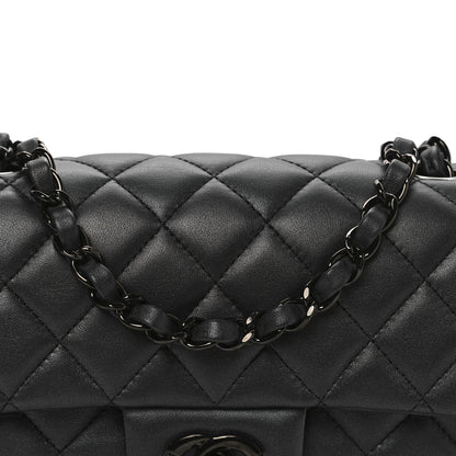Chanel Lambskin Quilted Mini Rectangular Flap So Black 8 of 10