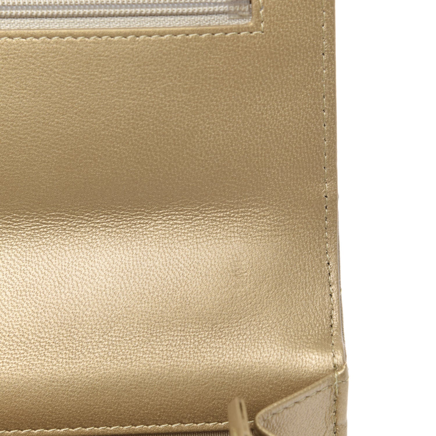 Chanel Metallic Goatskin Quilted 19 Wallet On Chain WOC Gold 13 of 14