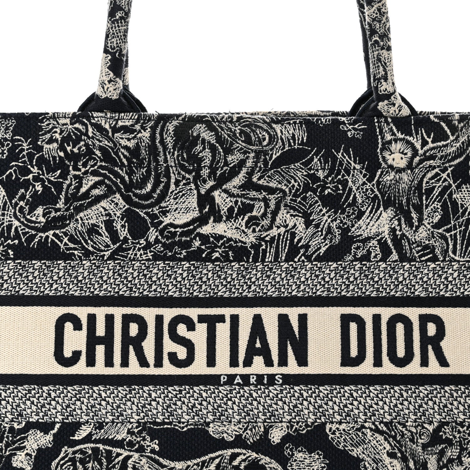 Christian Dior Canvas Embroidered Medium Dioriviera Toile De Jouy Reverse Book Tote Blue 8 of 14
