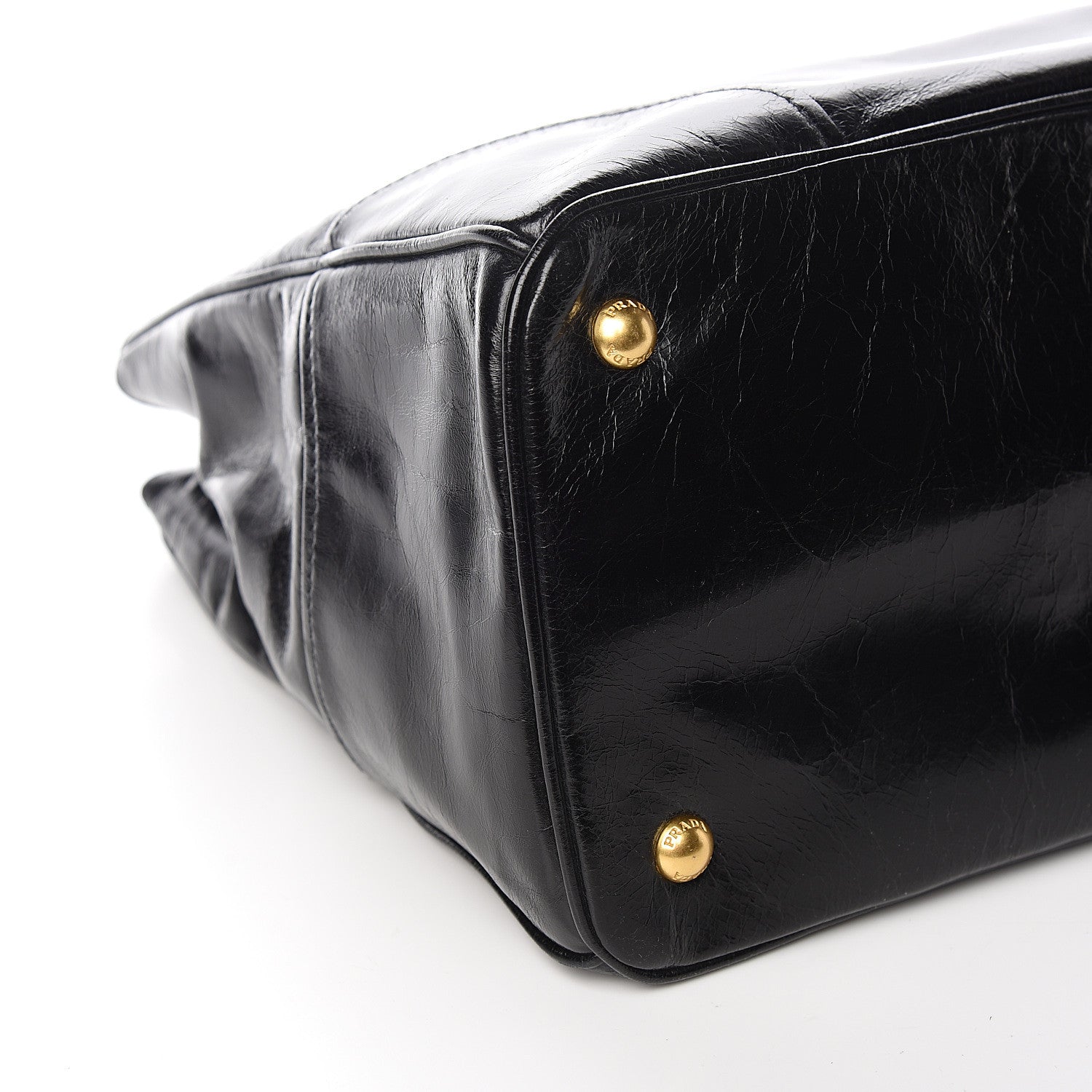 Prada Vitello Shine Top Handle Bag Black 7 of 9